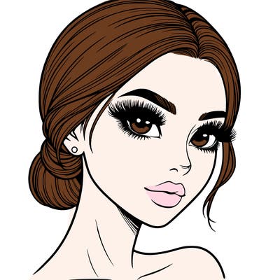 realistic girl with lashes