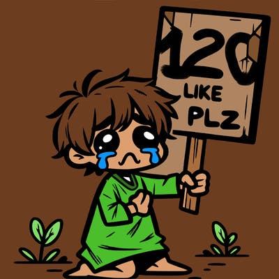 small poor toddler crying with sign that says 2 like plz