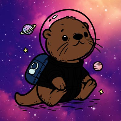 otter in a space suit