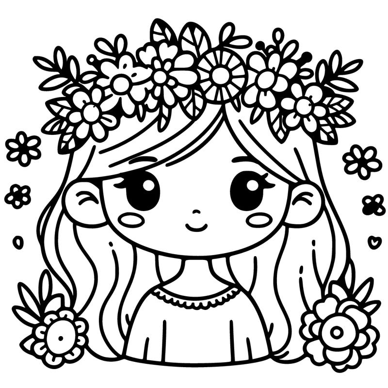 girl with flowers crown
