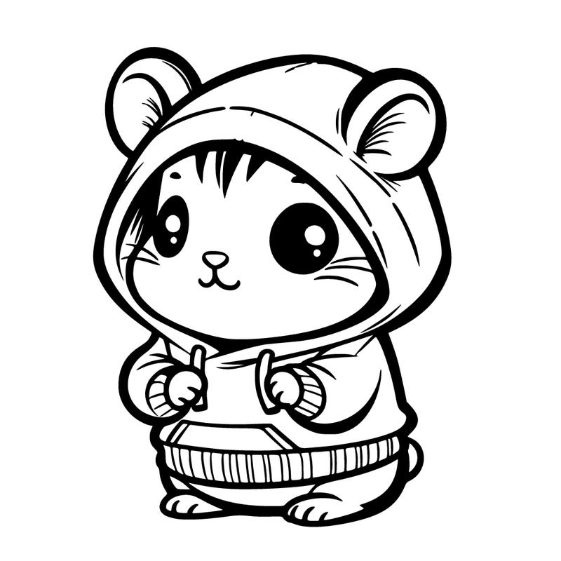 hamster wearing a hoodie