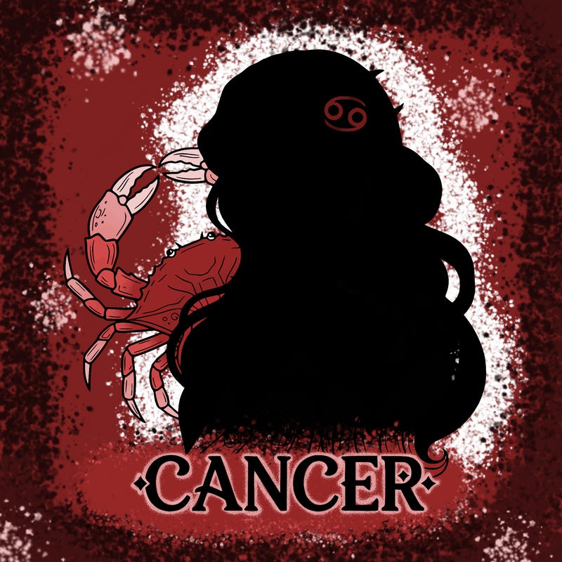 cancer girl zodiac sign: head to shoulders