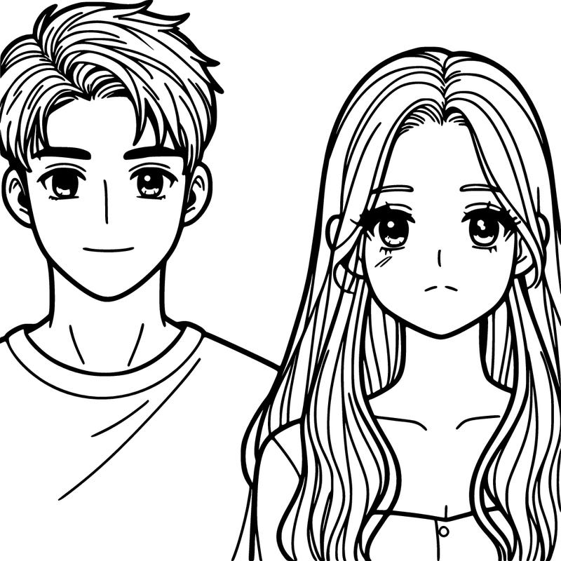 a man with short hair and a woman with long hair