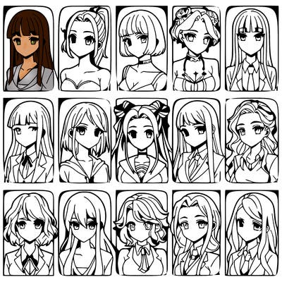 girls that look diffrent anime