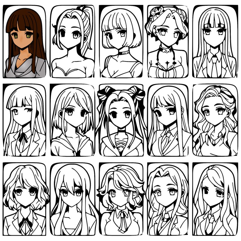 girls that look diffrent anime