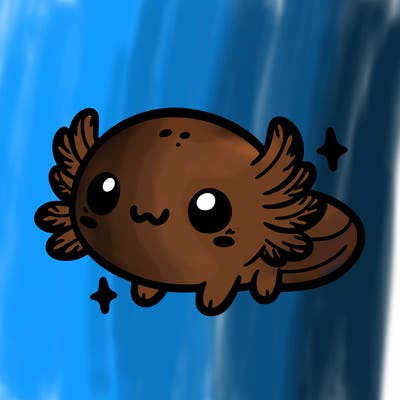 cute easy baby axolotl