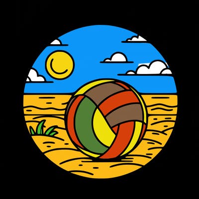 volleyball on a beach