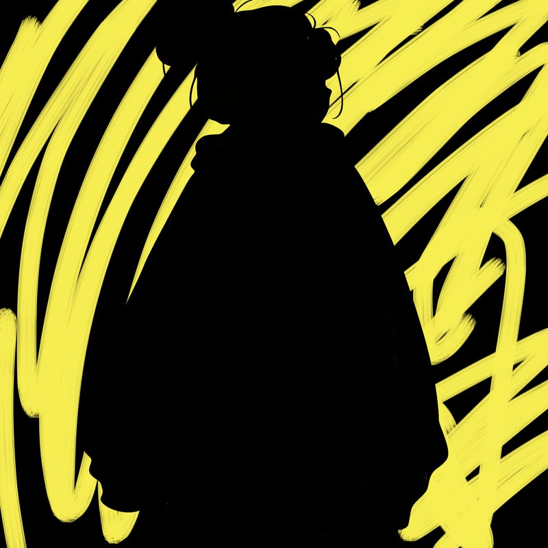 realistic girl with a oversized sweatshirt on and a bun