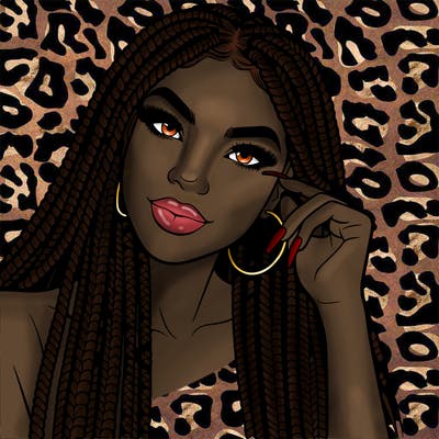 beautiful woman with box braids