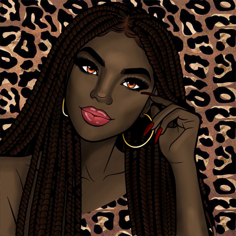 beautiful woman with box braids