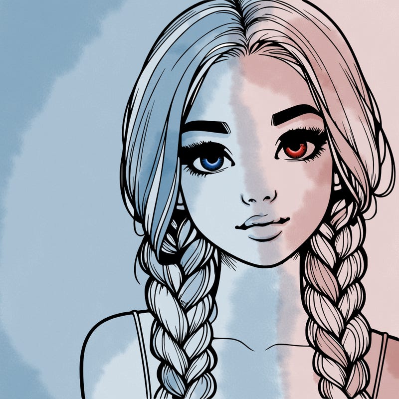 realistic girl with braids