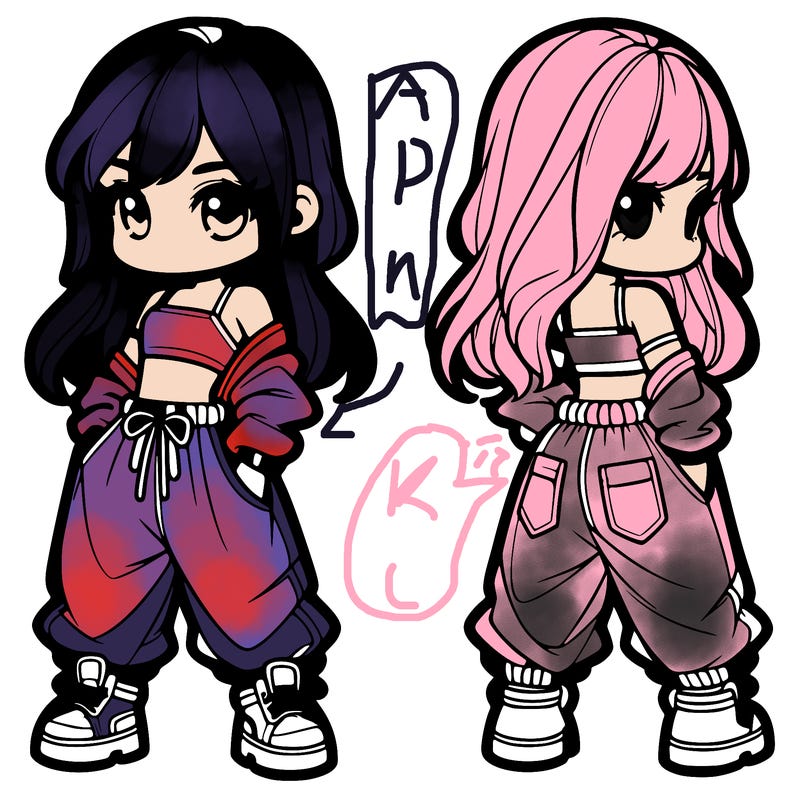 girl in crop top and baggy pants