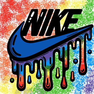 dripping nike logo