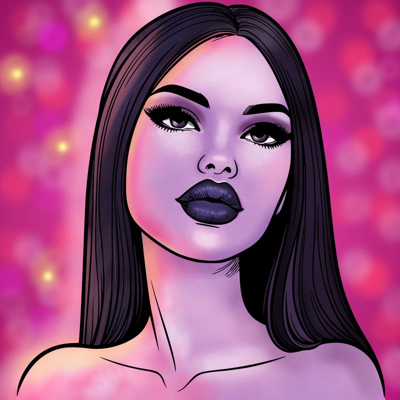 realistic woman with full lips