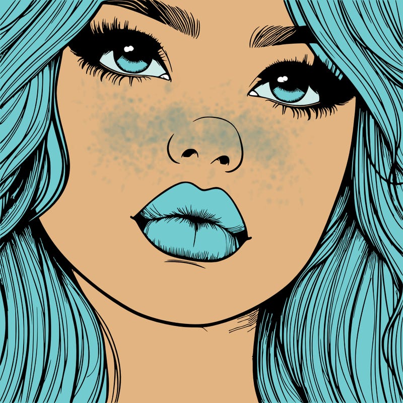 really realistic girl with lips