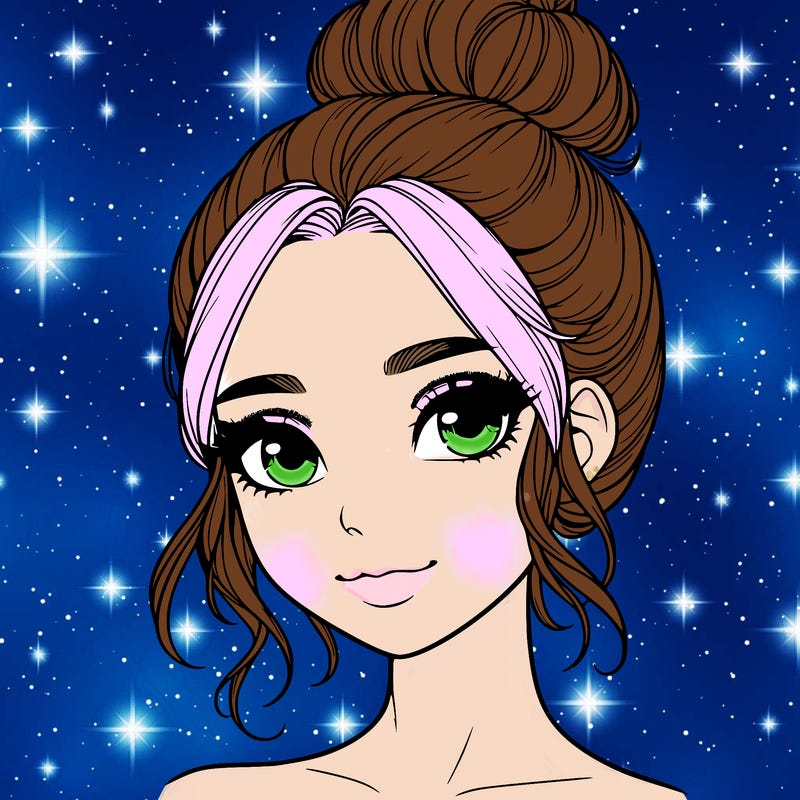 realistic pretty girl with hair in bun
