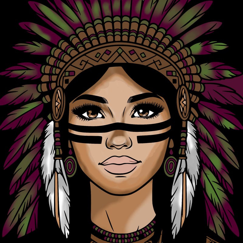 realistic native american woman