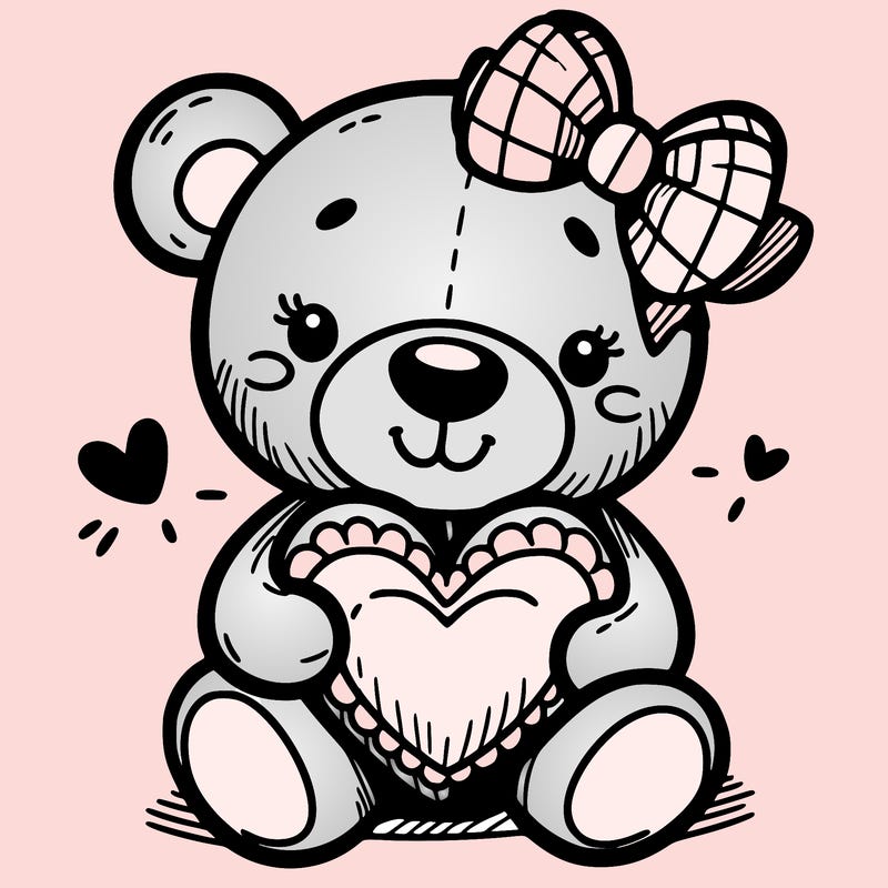 teddy bear hugging a heart