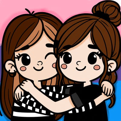 girl best friends hugging