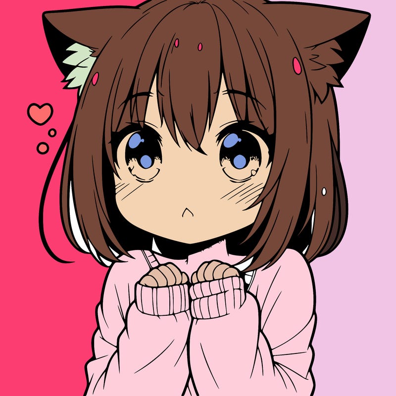 shy anime catgirl