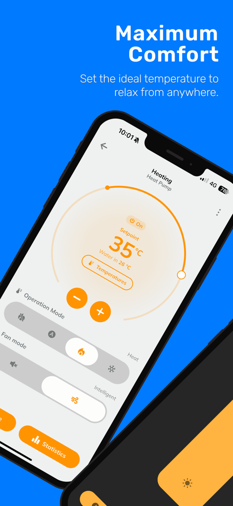 Tholz Smart Home - Tholz Smart Home app interface showing remote pool heat pump temperature settings