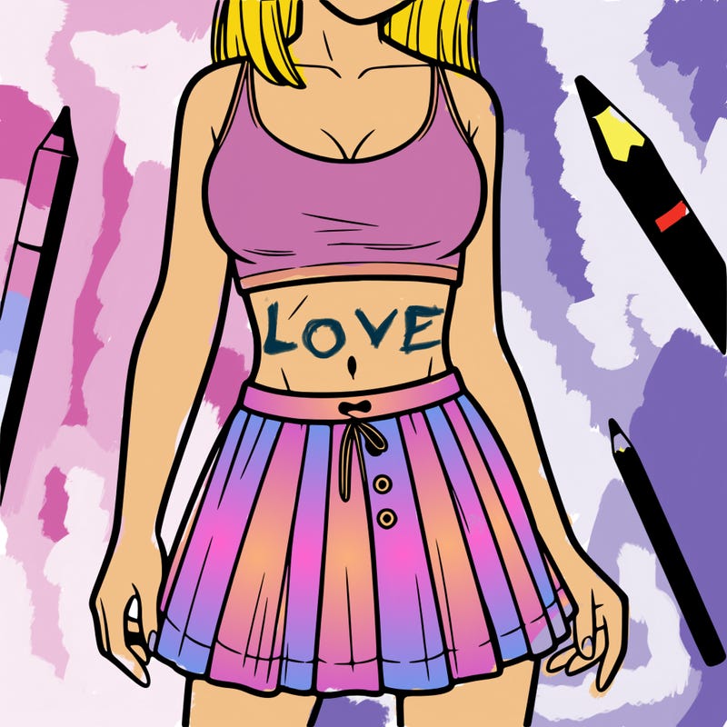 a woman wearing croptop and skirt