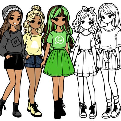 a group of five girls