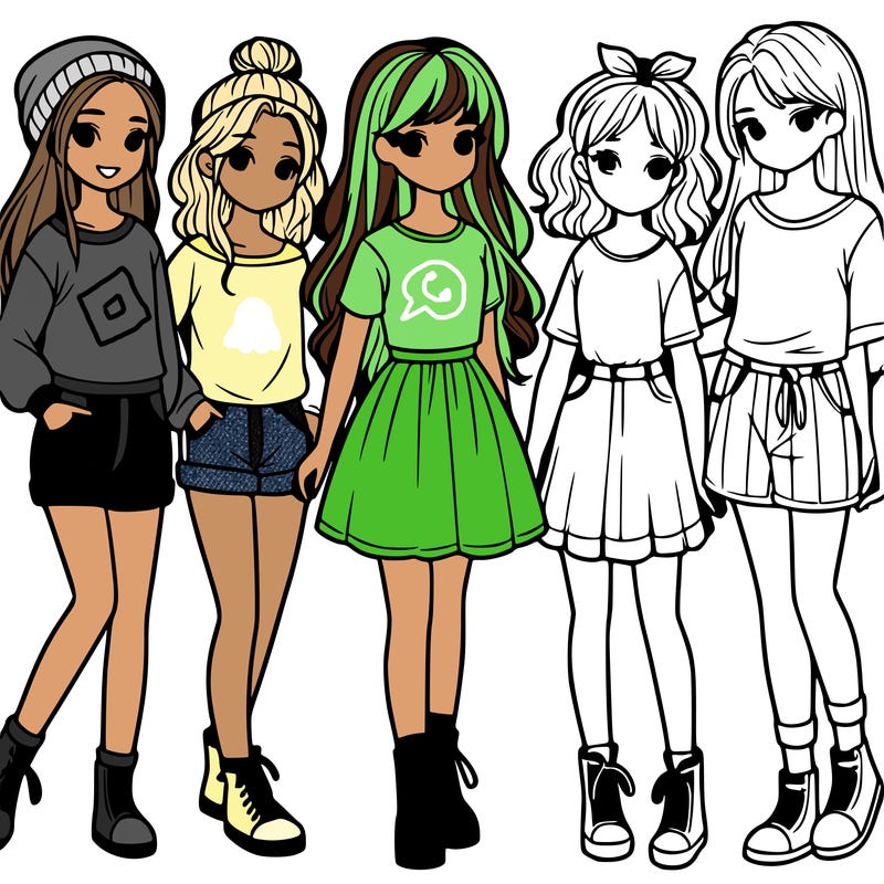 a group of five girls