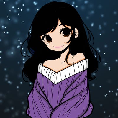 shy pretty girl wearing a sweater that is falling off one shoulder portrait