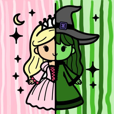 split princess and witch