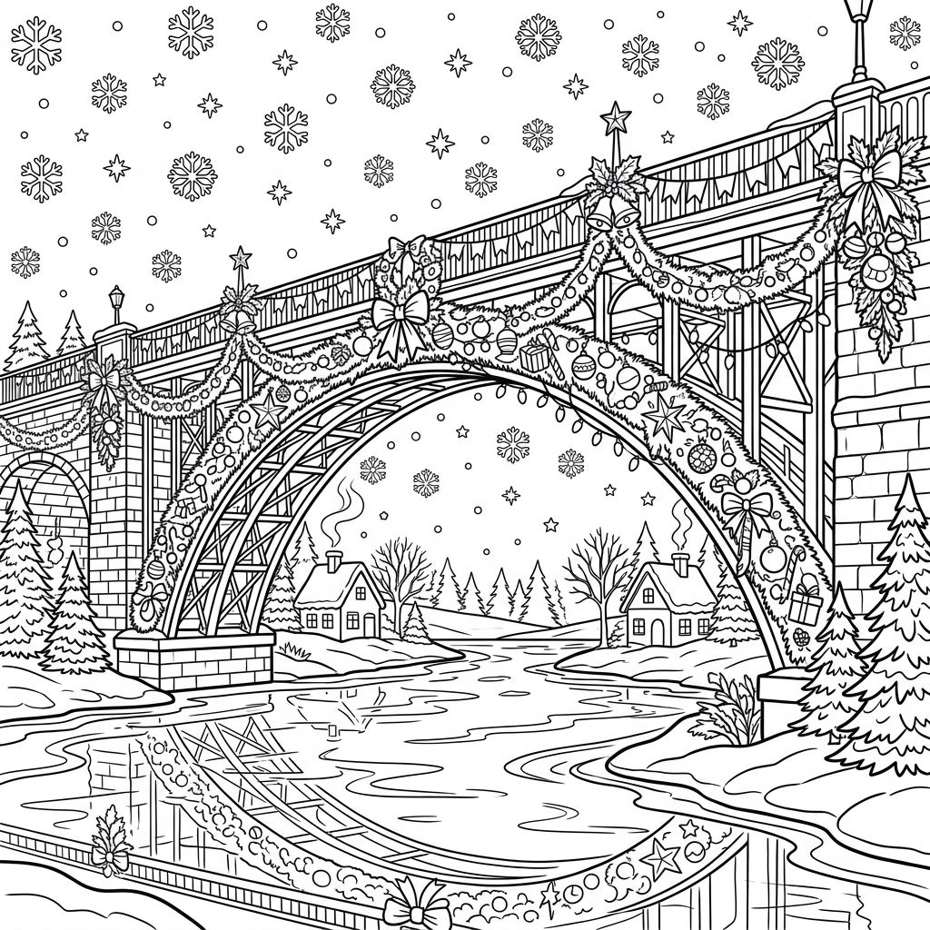 10 River Bridges Coloring Pages - Free Printable Designs — Color Pop