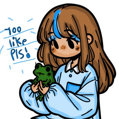 girl with long hair and a oversized shirt. and she is holding a frog