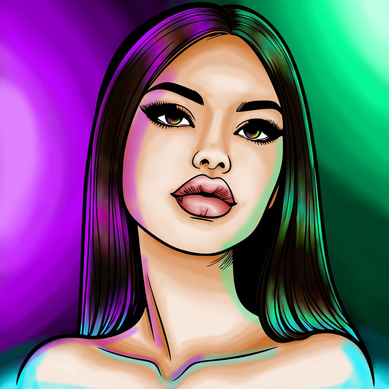 realistic woman with full lips