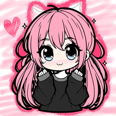 cute anime girl long hair