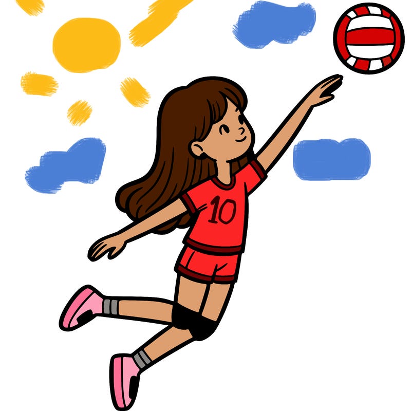 a girl playing volleyball