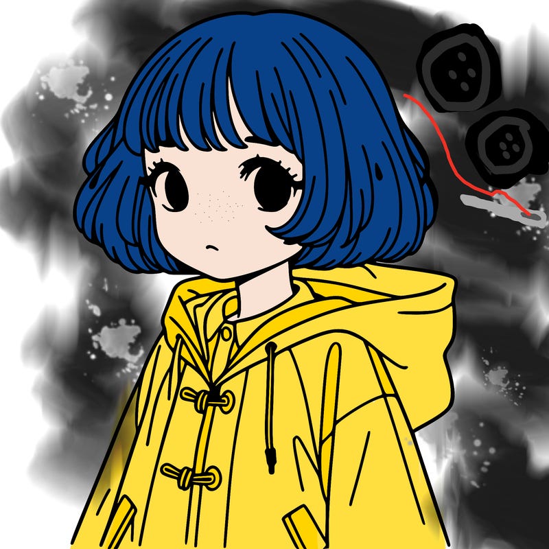 girl in raincoat with short hair