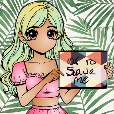 realistic pretty girl holding blank sign