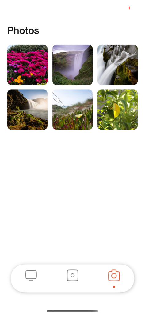 Screen Mirroring Smart Tv Cast - A grid of nature photos within the Smart TV Cast screen mirroring app interface