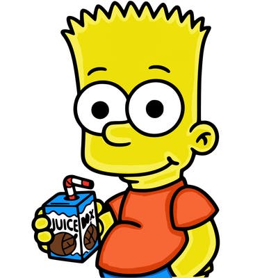 bart drinking a juice