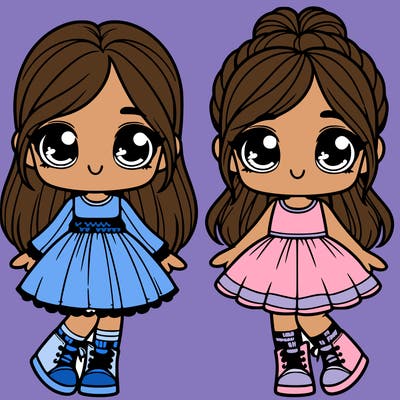 two cute little girls