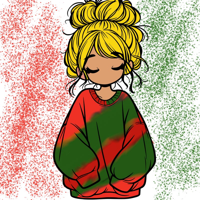 girl with baggy sweatshirt and messy bun