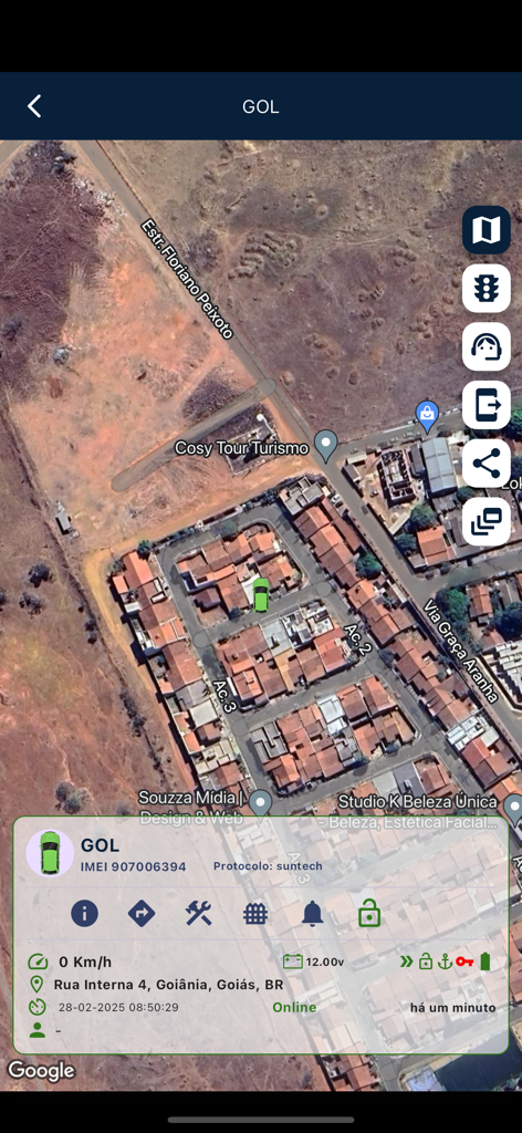 Echtzeit-Fahrzeugverfolgung auf einer Satellitenkarte