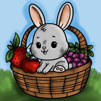 bunny in a fruit basket