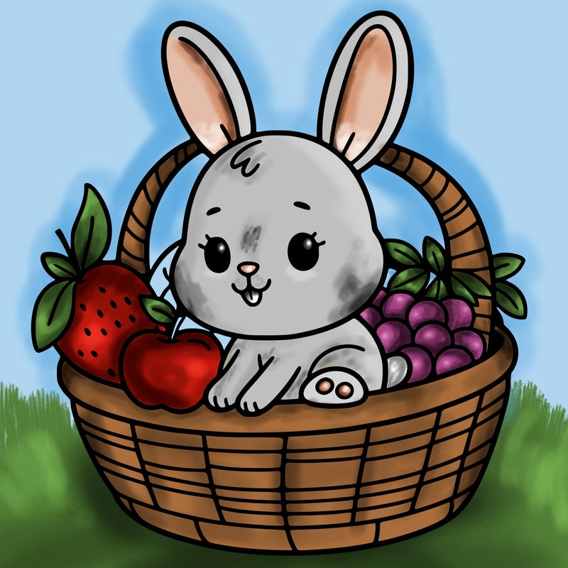 bunny in a fruit basket