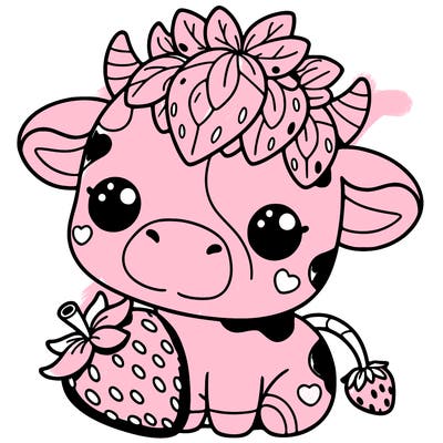cute strawberry cow