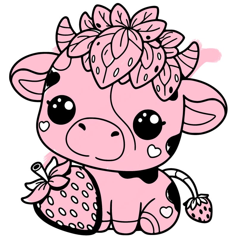 cute strawberry cow