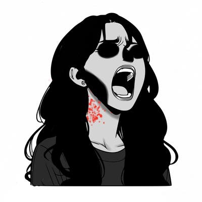 screaming realistic, girl