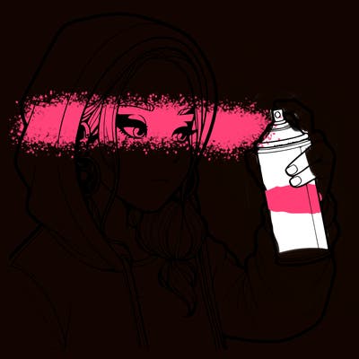 a realistic girl, spray painting