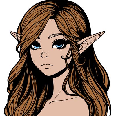 elf girl realistic dark fantasy