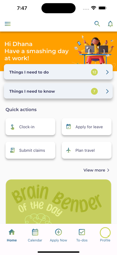 Adrenalin MAX 2.0 - Adrenalin MAX 2.0 dashboard showing HR quick actions and tasks.